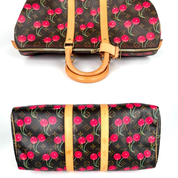 Vintage Louis Vuitton Keepall 45 Takashi Murakami Cerises Monogram Duffle Bag - Picture 5 of 9